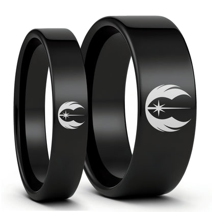 Star Wars Jedi Order Tungsten Couple's Matching Wedding Band Set