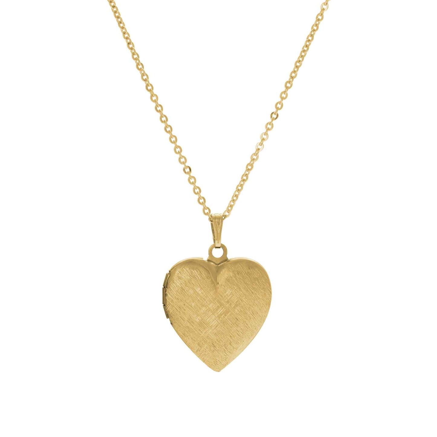 Heart Locket Necklace with Brushed Finish