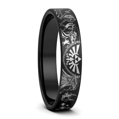 Legend of Zelda Brushed Tungsten Men's Wedding Band