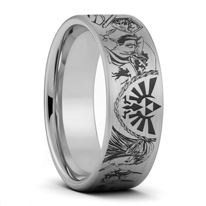 Legend of Zelda Brushed Tungsten Men's Wedding Band