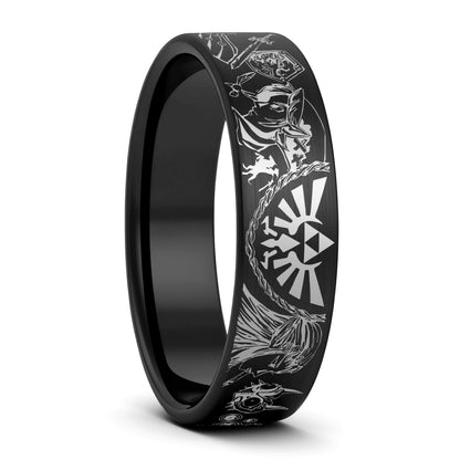 Legend of Zelda Brushed Tungsten Men's Wedding Band