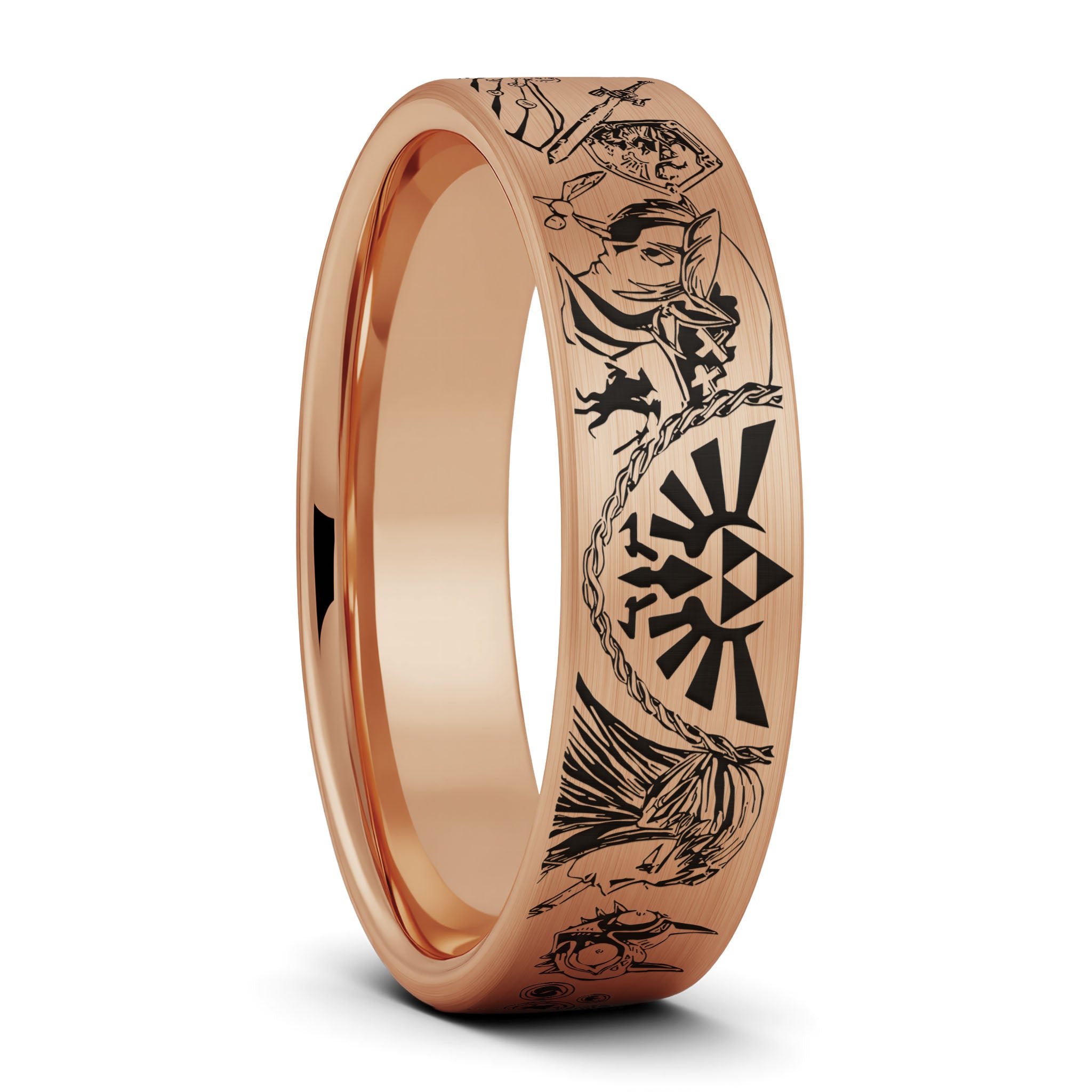 Legend of Zelda Brushed Tungsten Men's Wedding Band | Vansweden