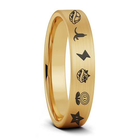Mario Kart Items Brushed Tungsten Women's Wedding Band