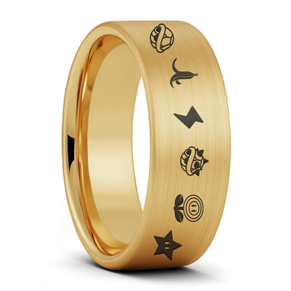 Mario Kart Items Brushed Tungsten Women's Wedding Band