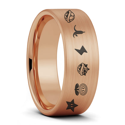 Mario Kart Items Brushed Tungsten Women's Wedding Band