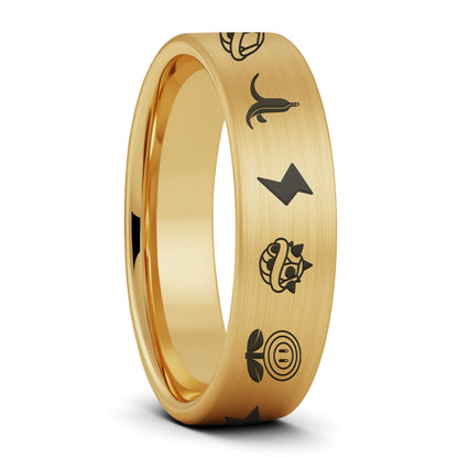 Mario Kart Items Brushed Tungsten Women's Wedding Band