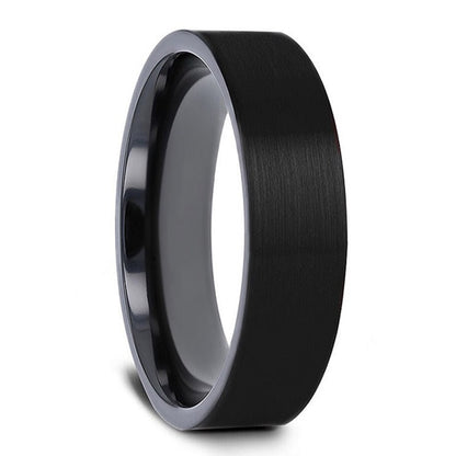 Matte Brushed Black Titanium Men's Wedding Band