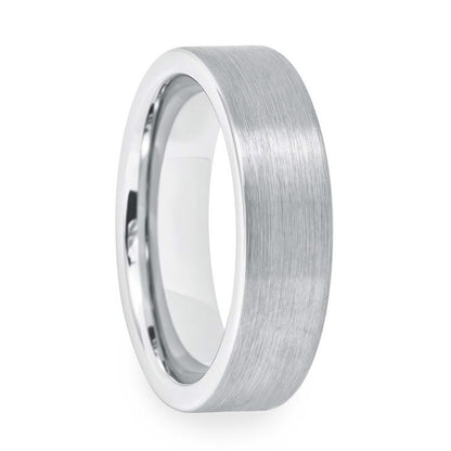 Brushed White Tungsten Couple's Matching Wedding Band Set