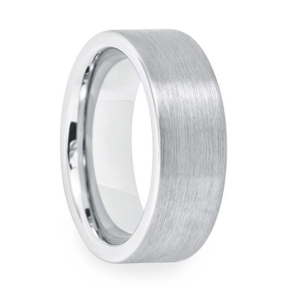 Brushed White Tungsten Couple's Matching Wedding Band Set