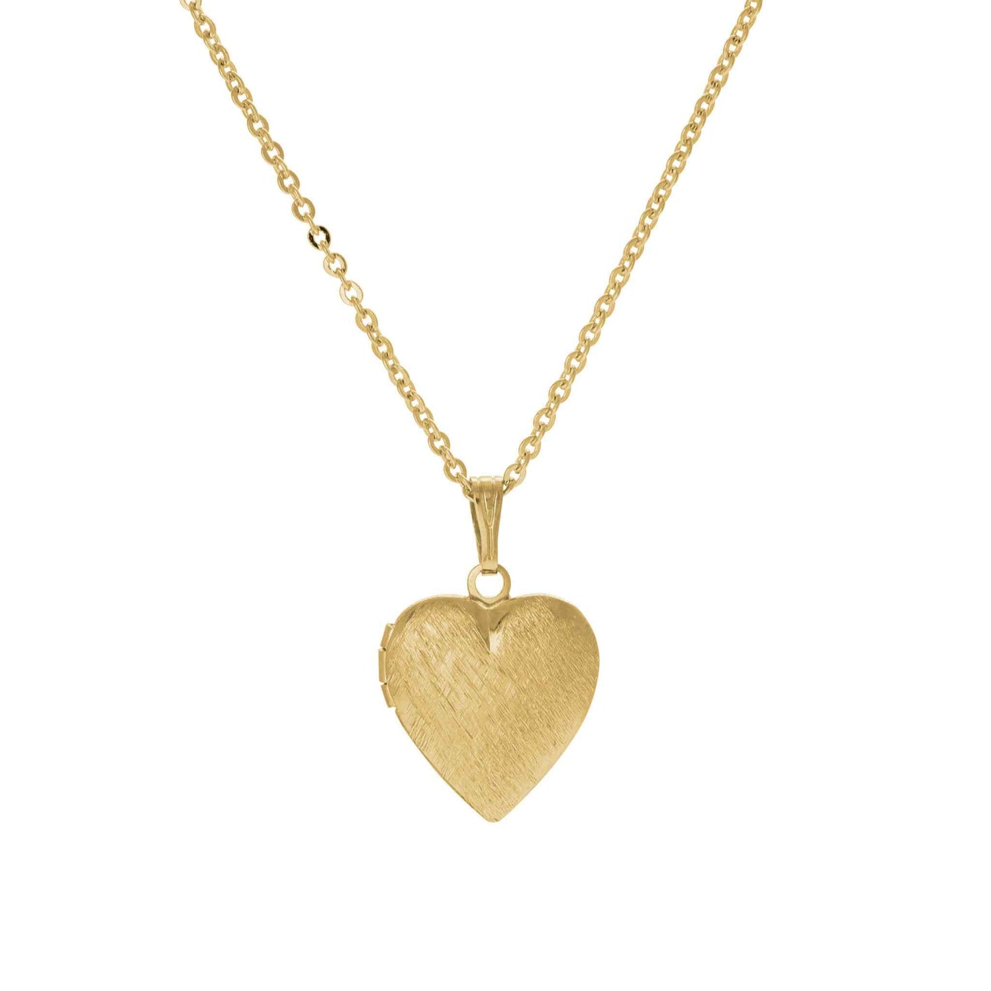 Heart Locket Necklace with Brushed Finish