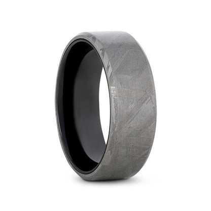 Alliance pour homme en tungstène incrusté de météorite