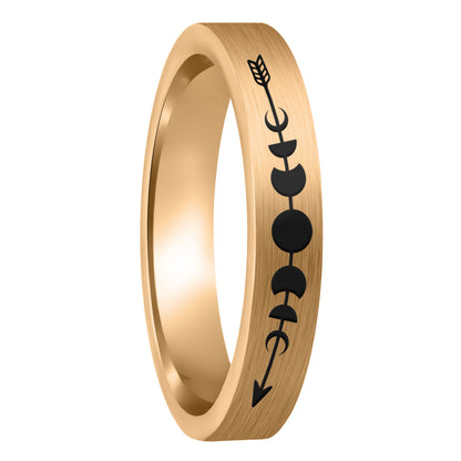 Moon Phases Tungsten Women's Wedding Band