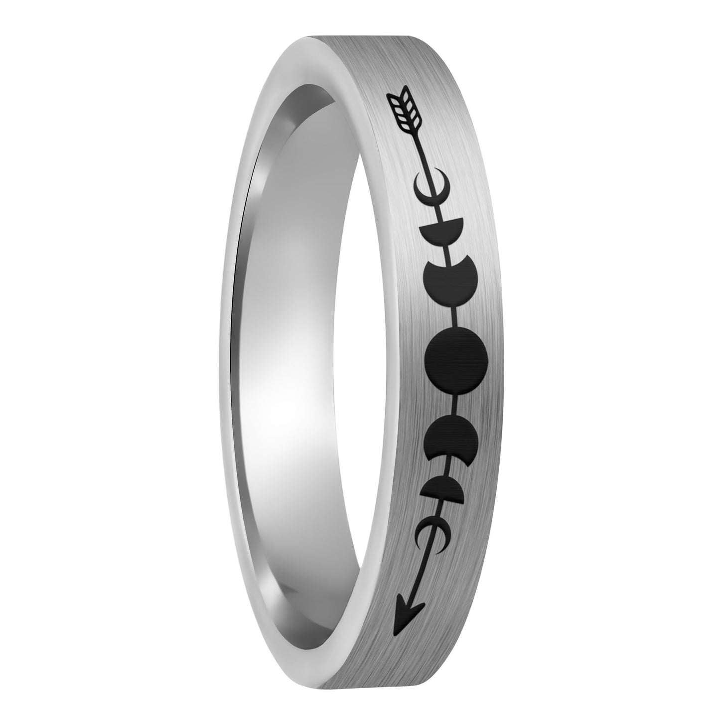 Moon Phases Tungsten Women's Wedding Band