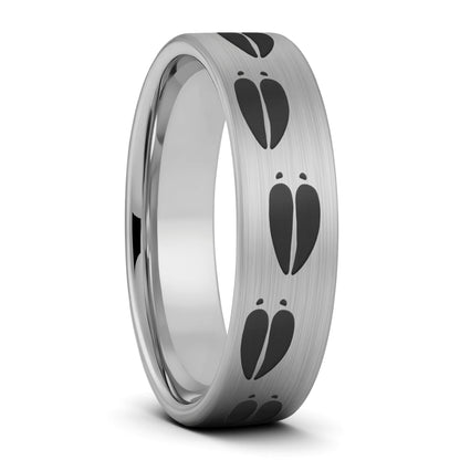 Moose Tracks Brushed Tungsten Men's Wedding Band