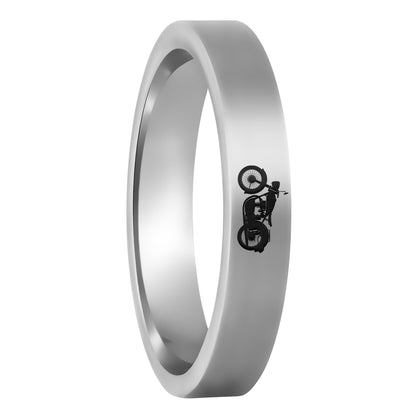 Alliance moto en tungstène pour femme