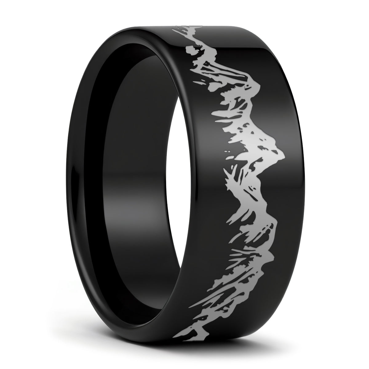 Mountain Range Tungsten Men's Wedding Band