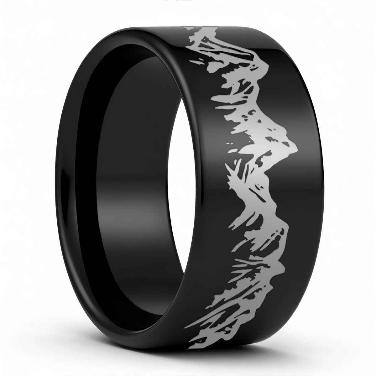 Mountain Range Tungsten Men's Wedding Band