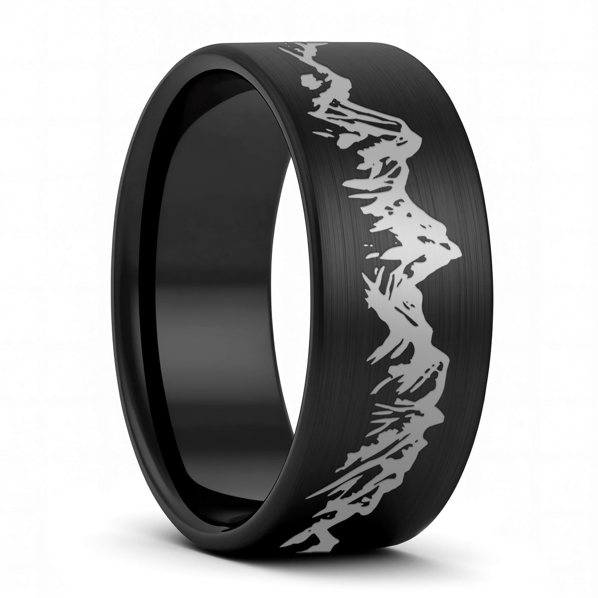 Mountain Range Tungsten Men's Wedding Band