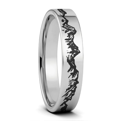 Mountain Range Men's Titanium Wedding Band