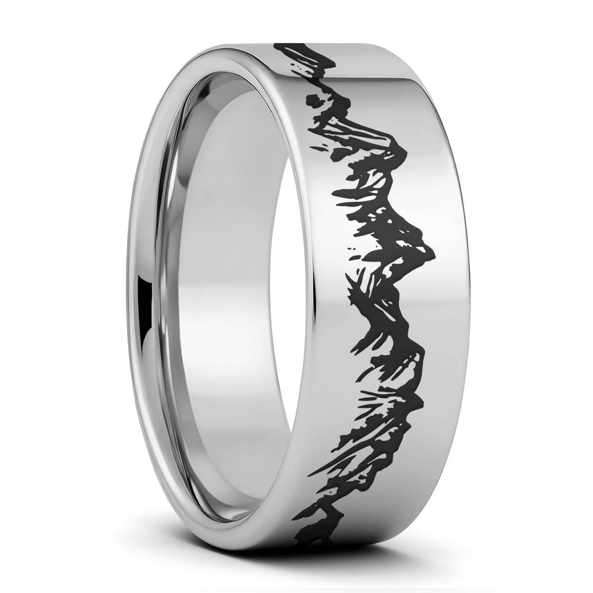 Mountain Range Men's Titanium Wedding Band
