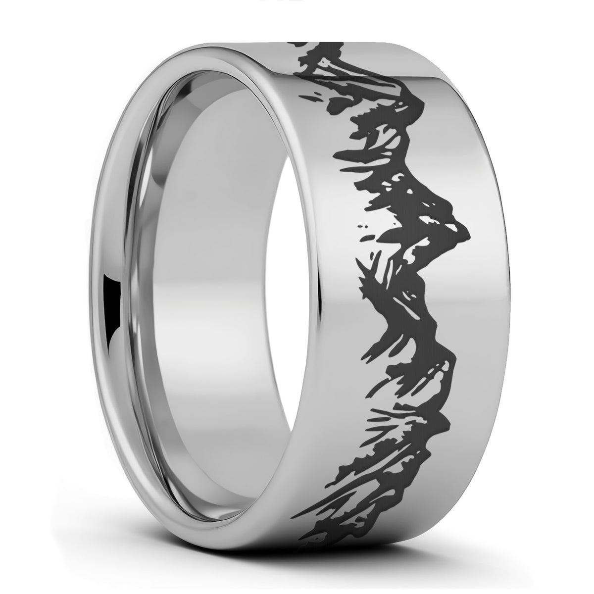 Mountain Range Tungsten Men's Wedding Band