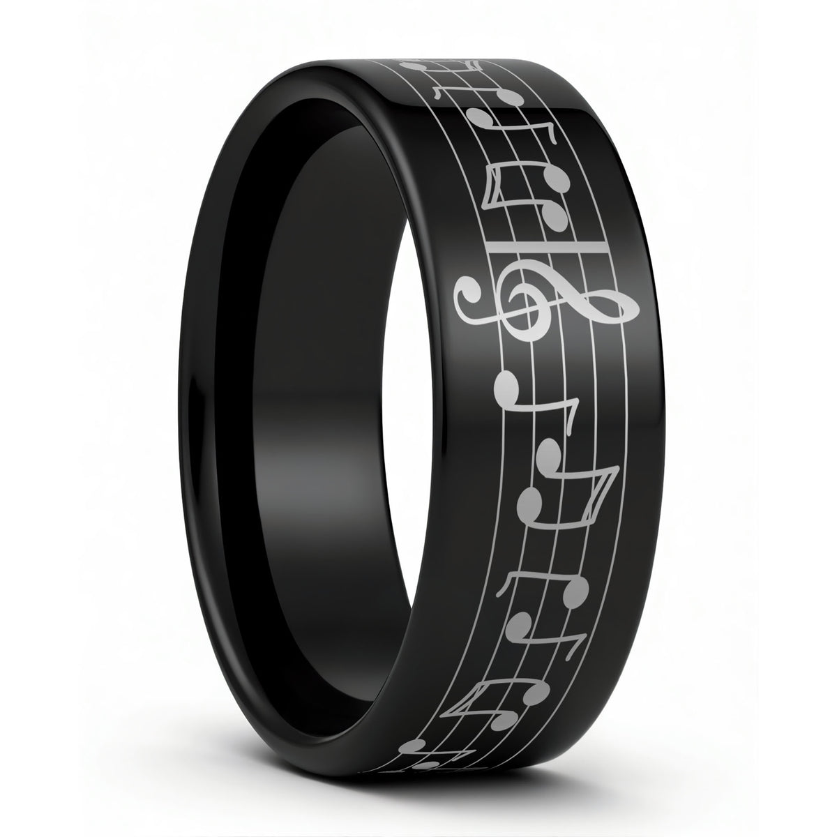 Custom Song Music Notes Tungsten Men's Ring