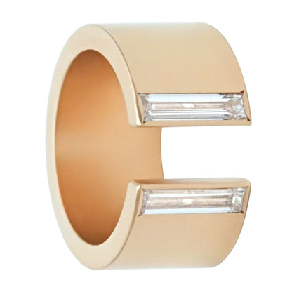 Negative Space Baguette Diamonds 14k Gold Ring