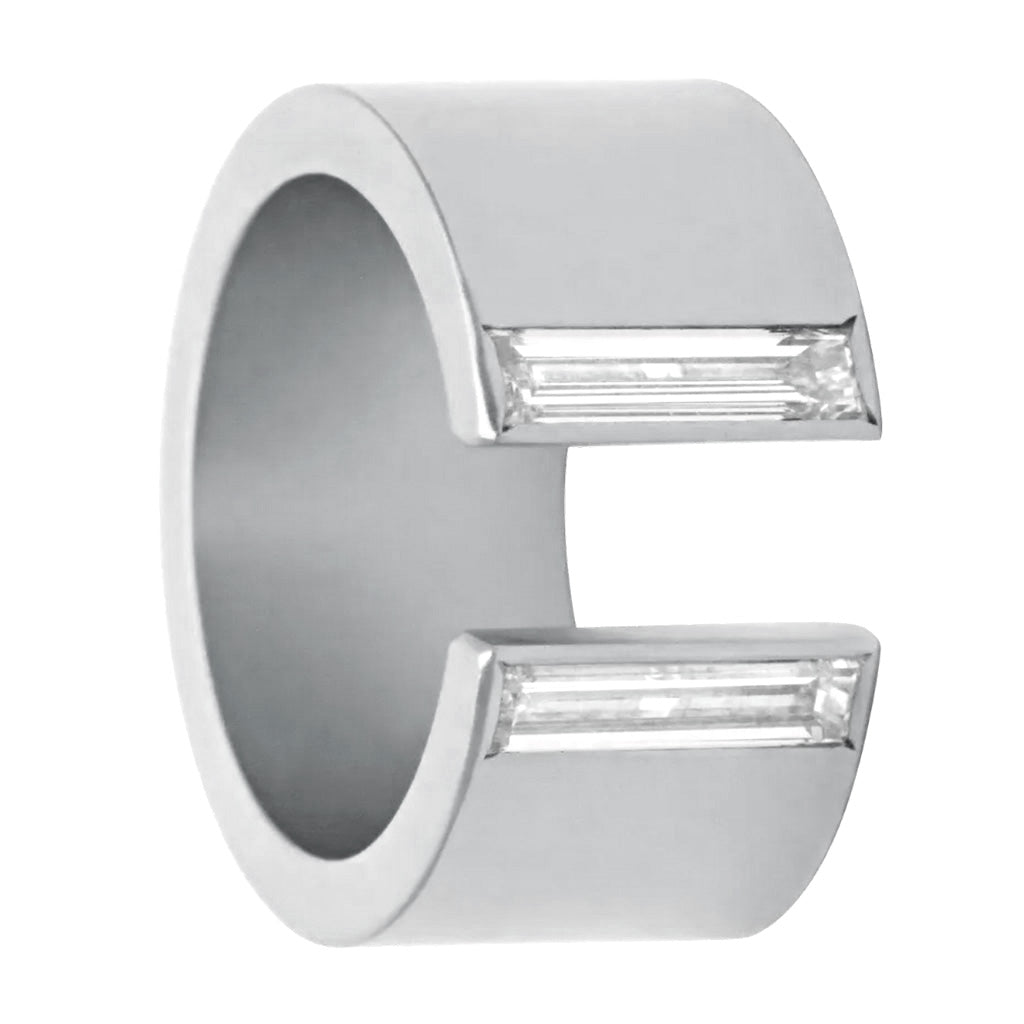 Negative Space Baguette Diamonds 14k Gold Ring
