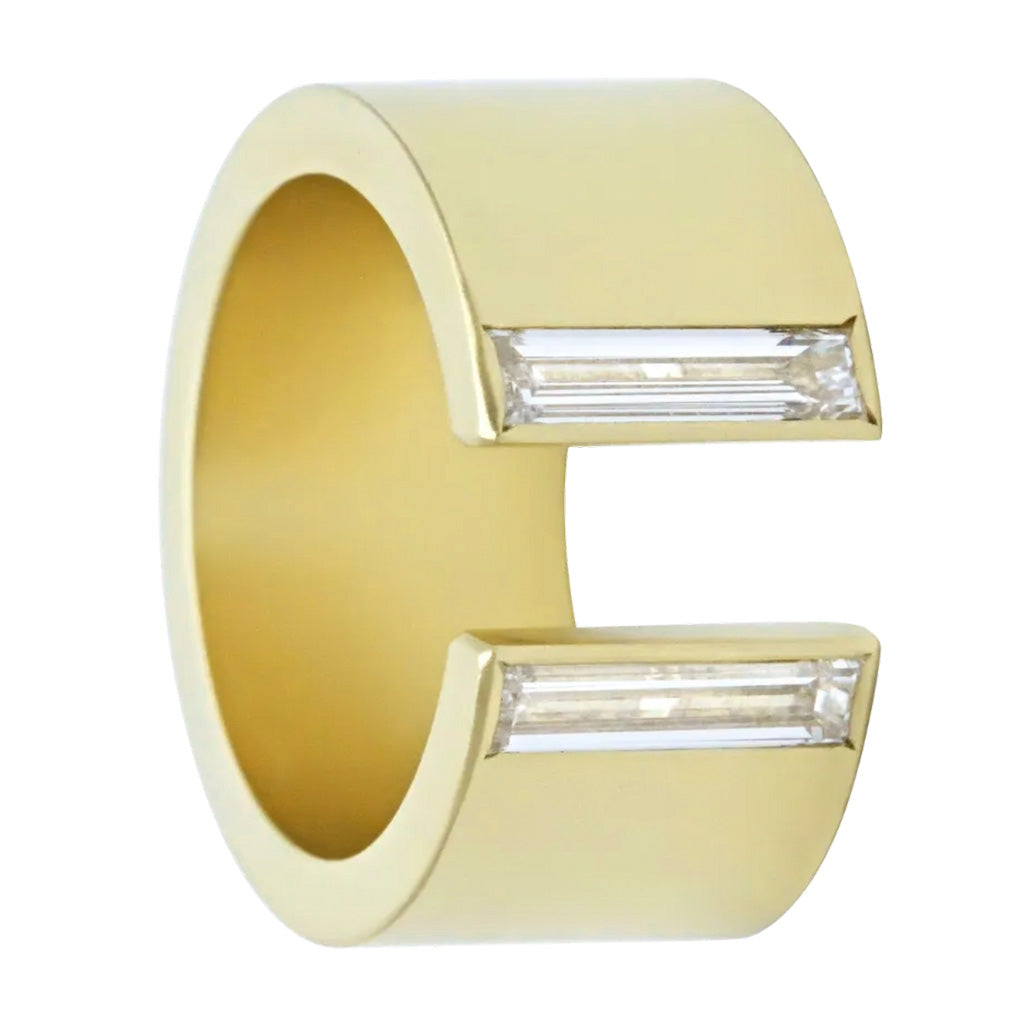Negative Space Baguette Diamonds 14k Gold Ring