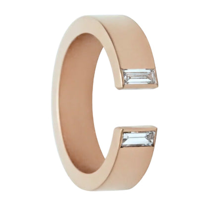Negative Space Baguette Diamond & 14k Gold Women's Ring