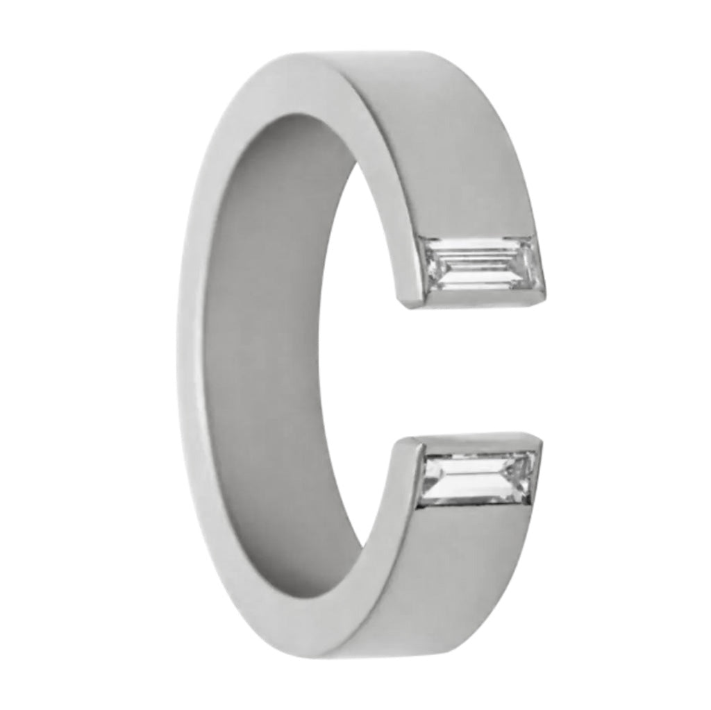 Negative Space Baguette Diamond & 14k Gold Women's Ring