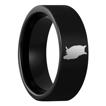 Alliance pour hommes en tungstène hibou