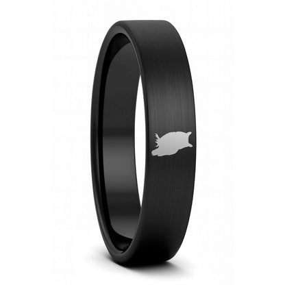 Owl Brushed Tungsten Men's Wedding Band