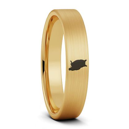 Owl Brushed Tungsten Men's Wedding Band