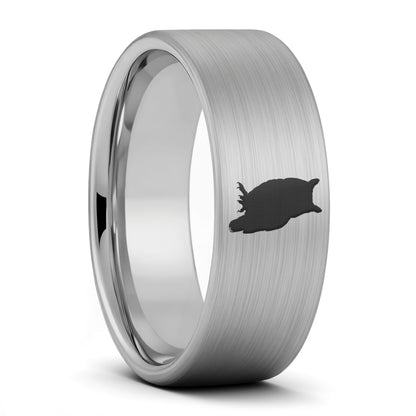 Owl Brushed Tungsten Men's Wedding Band