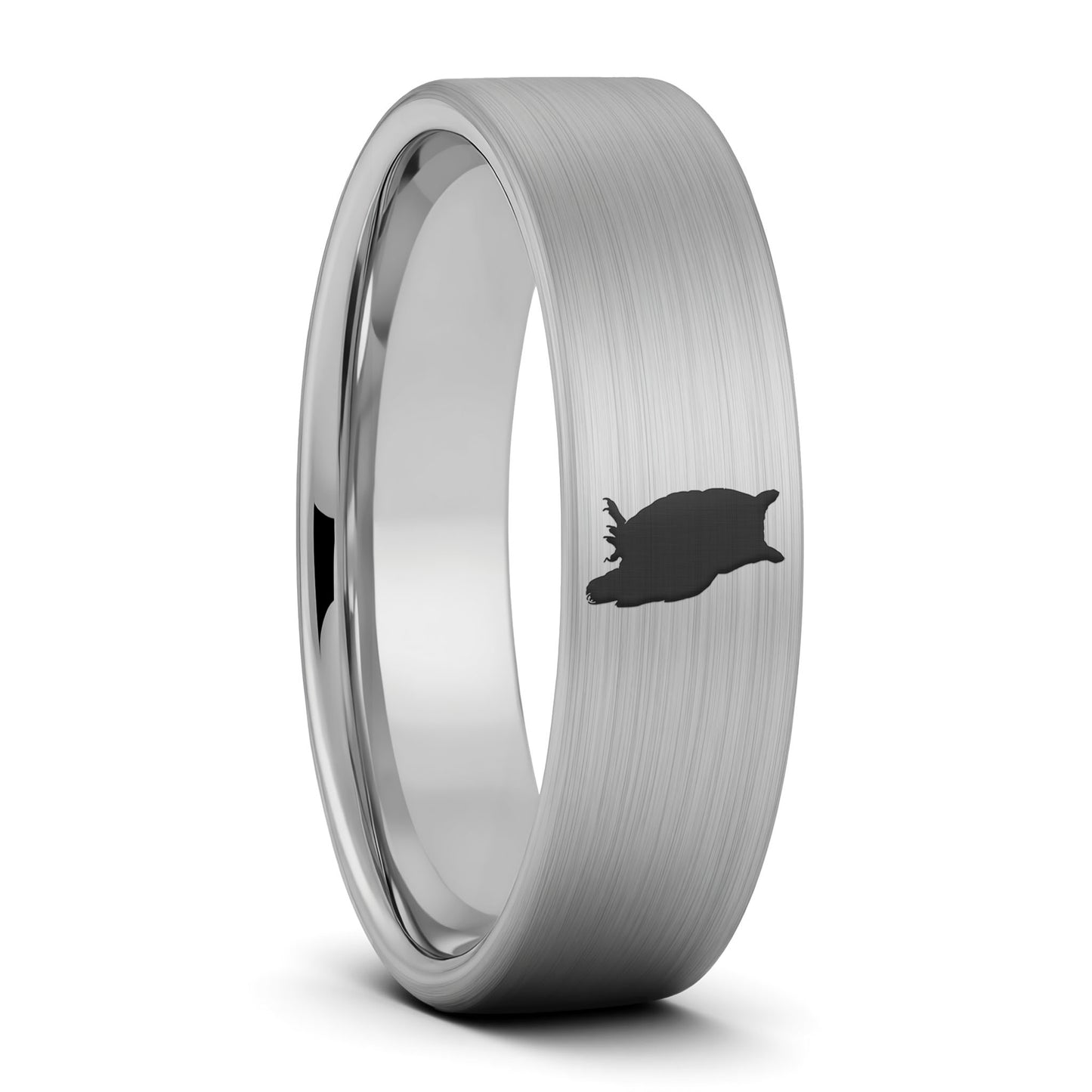 Owl Brushed Tungsten Men's Wedding Band