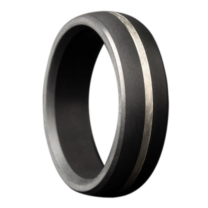 Alliance Eclipse en diamant noir avec incrustation de platine