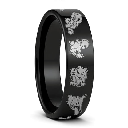 Alliance en tungstène Pokémon pour homme
