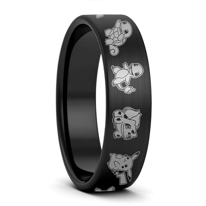 Alliance en tungstène Pokémon pour homme