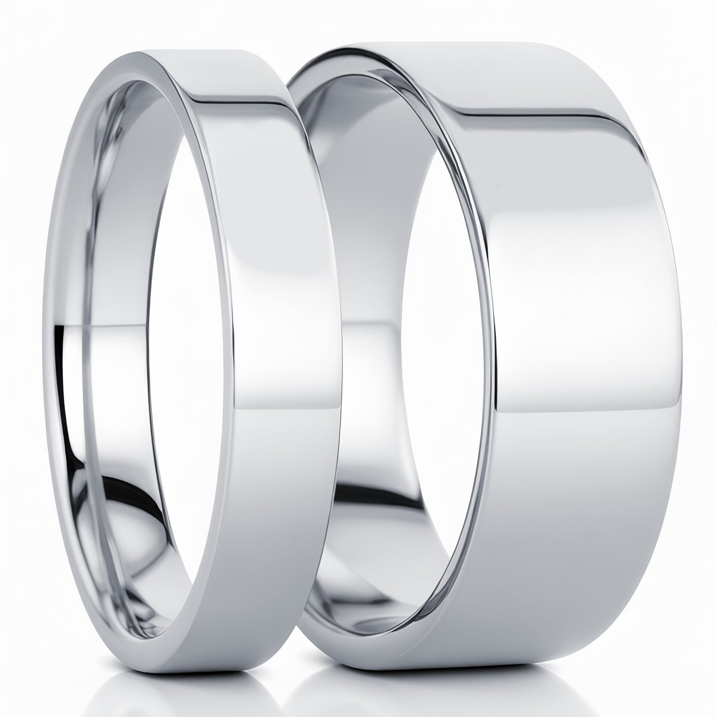 Sterling Silver Couple's Matching Wedding Band Set