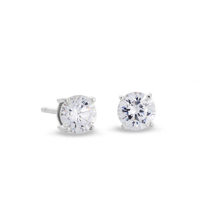 Prong Set Round Simulated Diamond Earrings