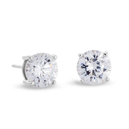 Prong Set Round Simulated Diamond Earrings