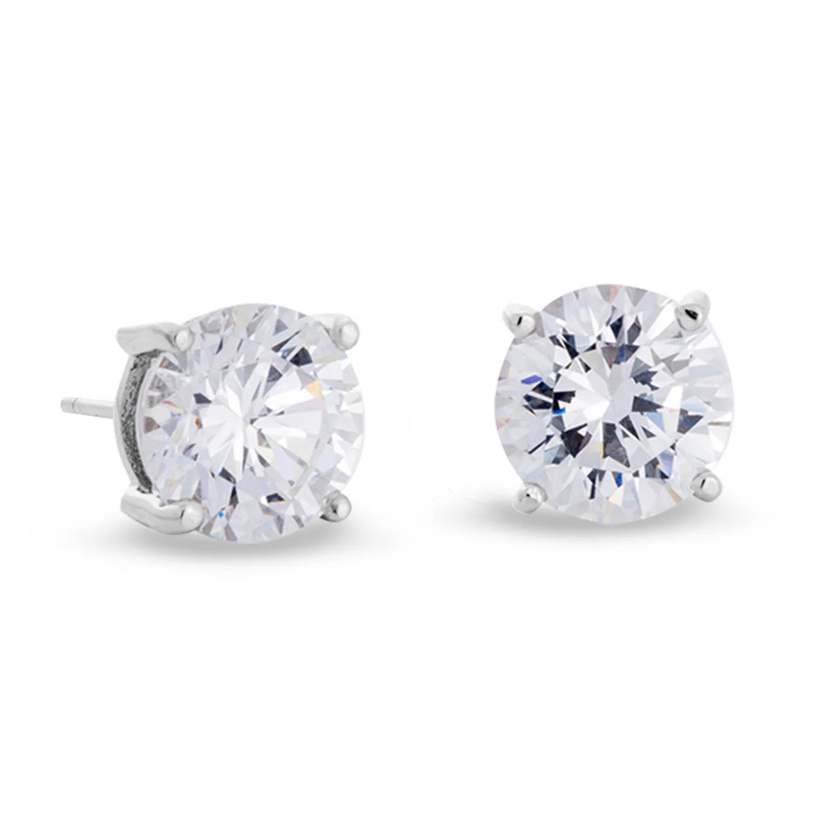Prong Set Round Simulated Diamond Earrings