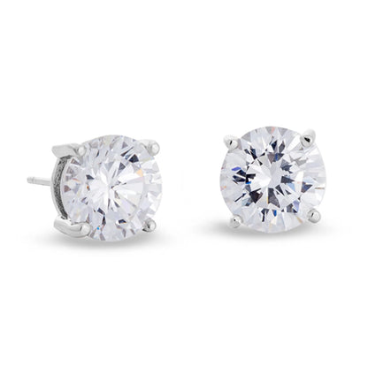 Prong Set Round Simulated Diamond Earrings