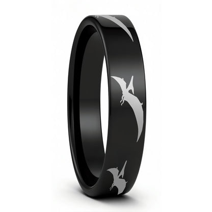 Pterodactyl Dinosaur Tungsten Men's Wedding Band