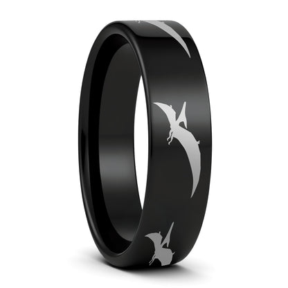 Pterodactyl Dinosaur Tungsten Men's Wedding Band