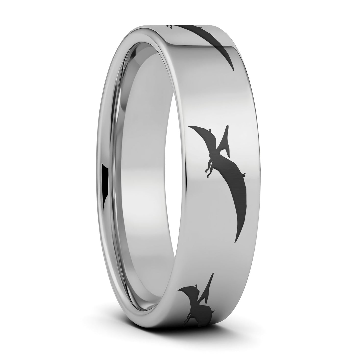 Pterodactyl Dinosaur Tungsten Men's Wedding Band