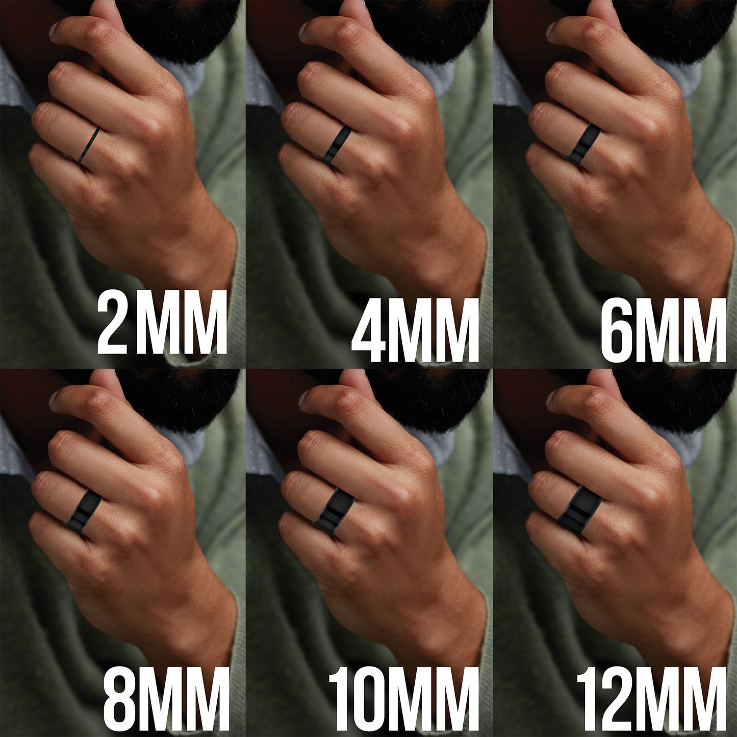 Deer & Mountain Range Tungsten Men's Wedding Band
