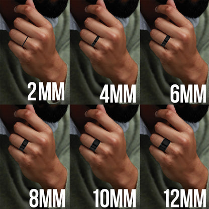 Deer & Mountain Range Tungsten Men's Wedding Band