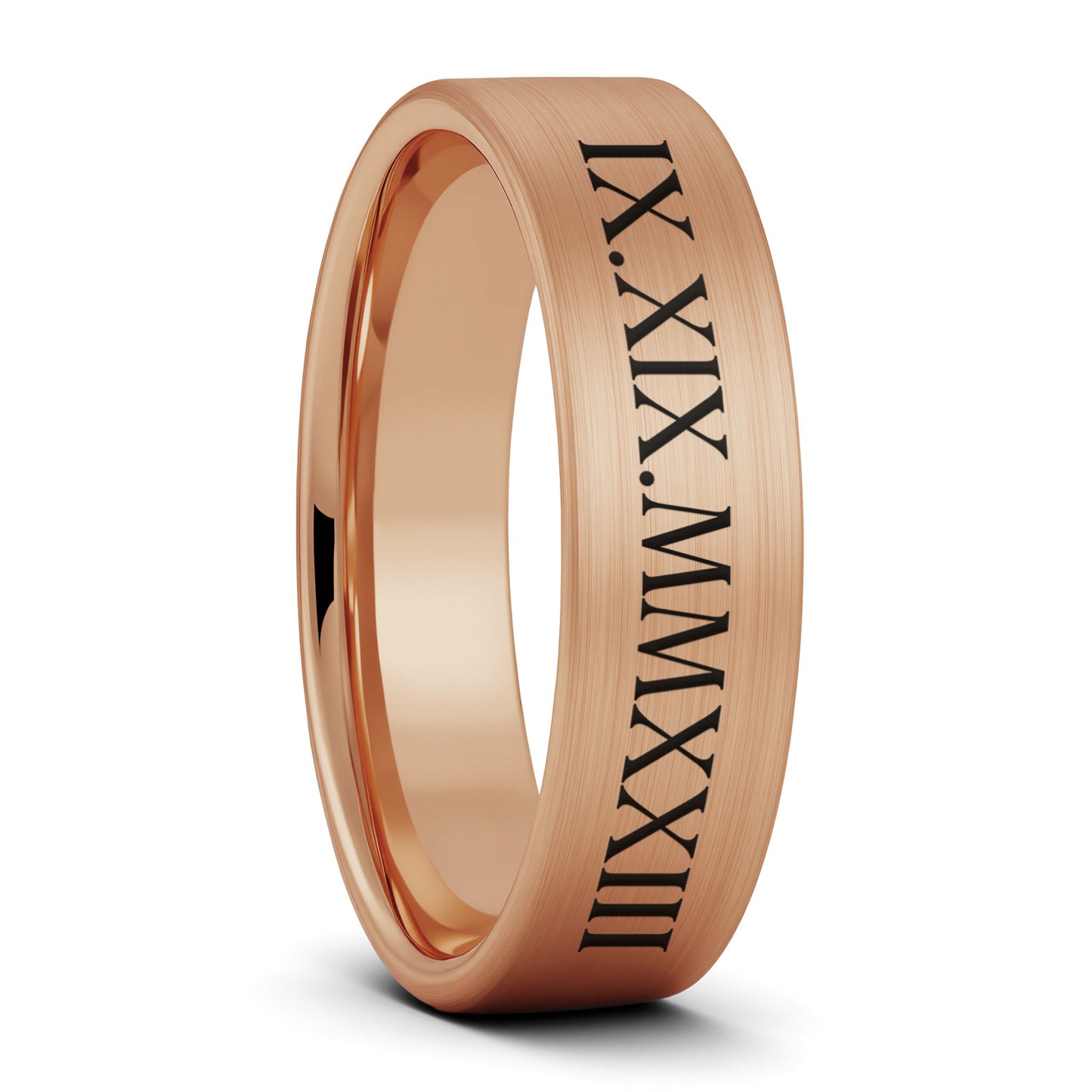 Custom Roman Numeral Tungsten Men's Wedding Band